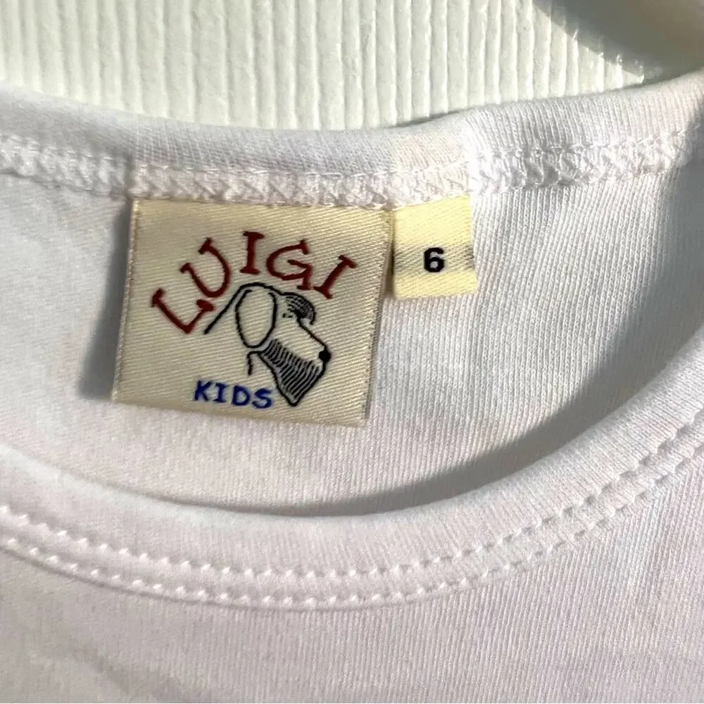 Luigi Kids sailboat t-shirt with ruffled edge hem sleeves appliqué on chest 6